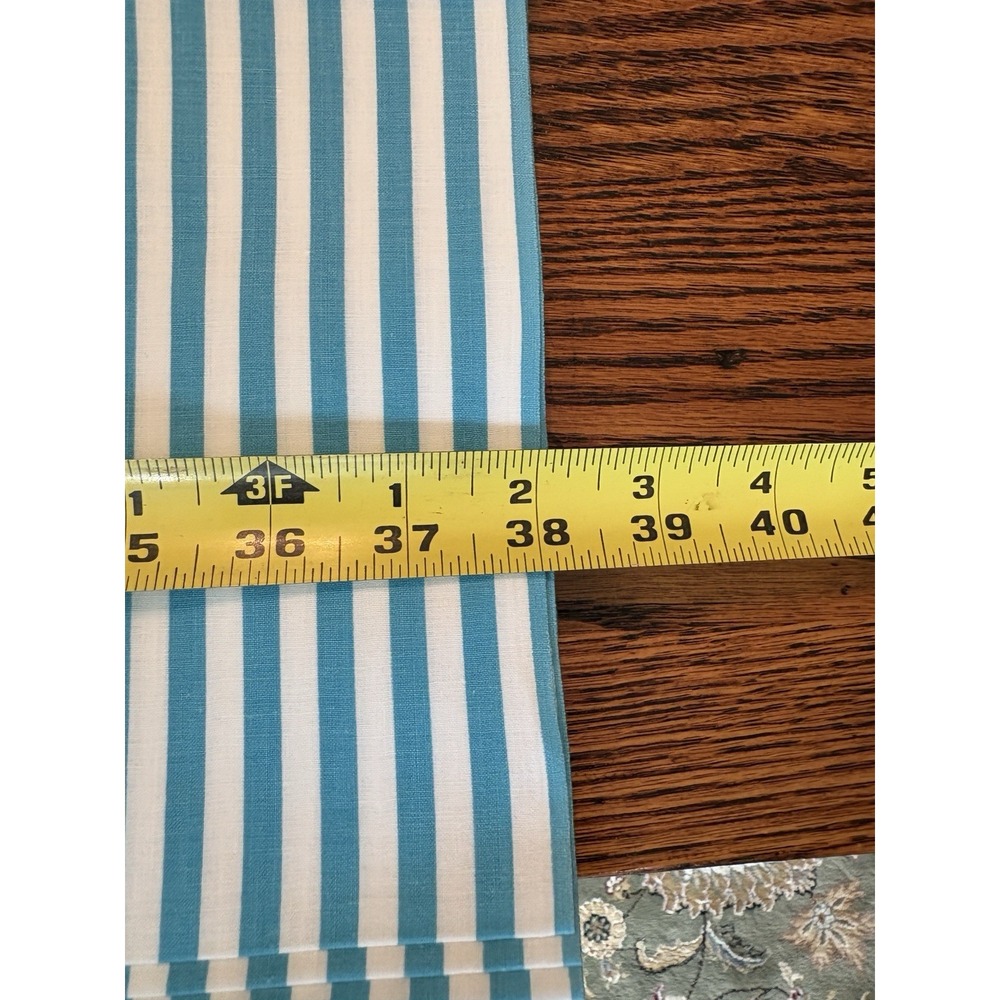 Vintage 10+Yds Blue & White Striped Cotton Muslin Fabric 38" W Uncut Mid-Century - Picture 2 of 5